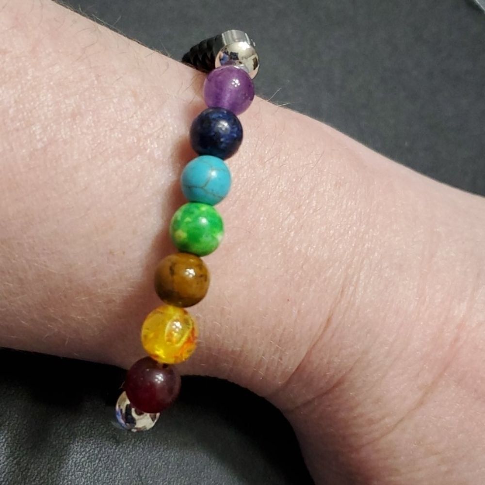 Chakra gemstone bracelet approx 8"
